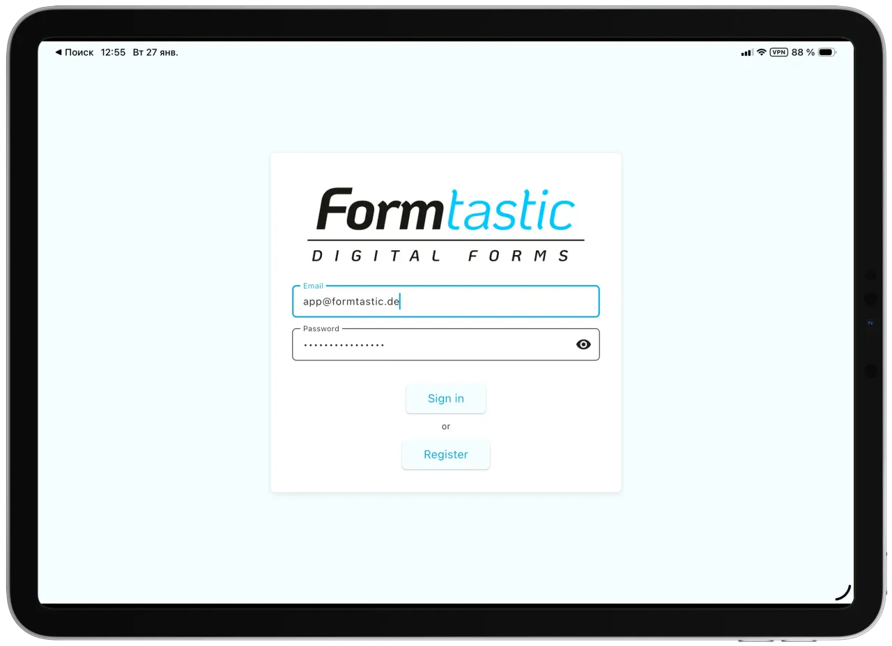 Экран авторизации